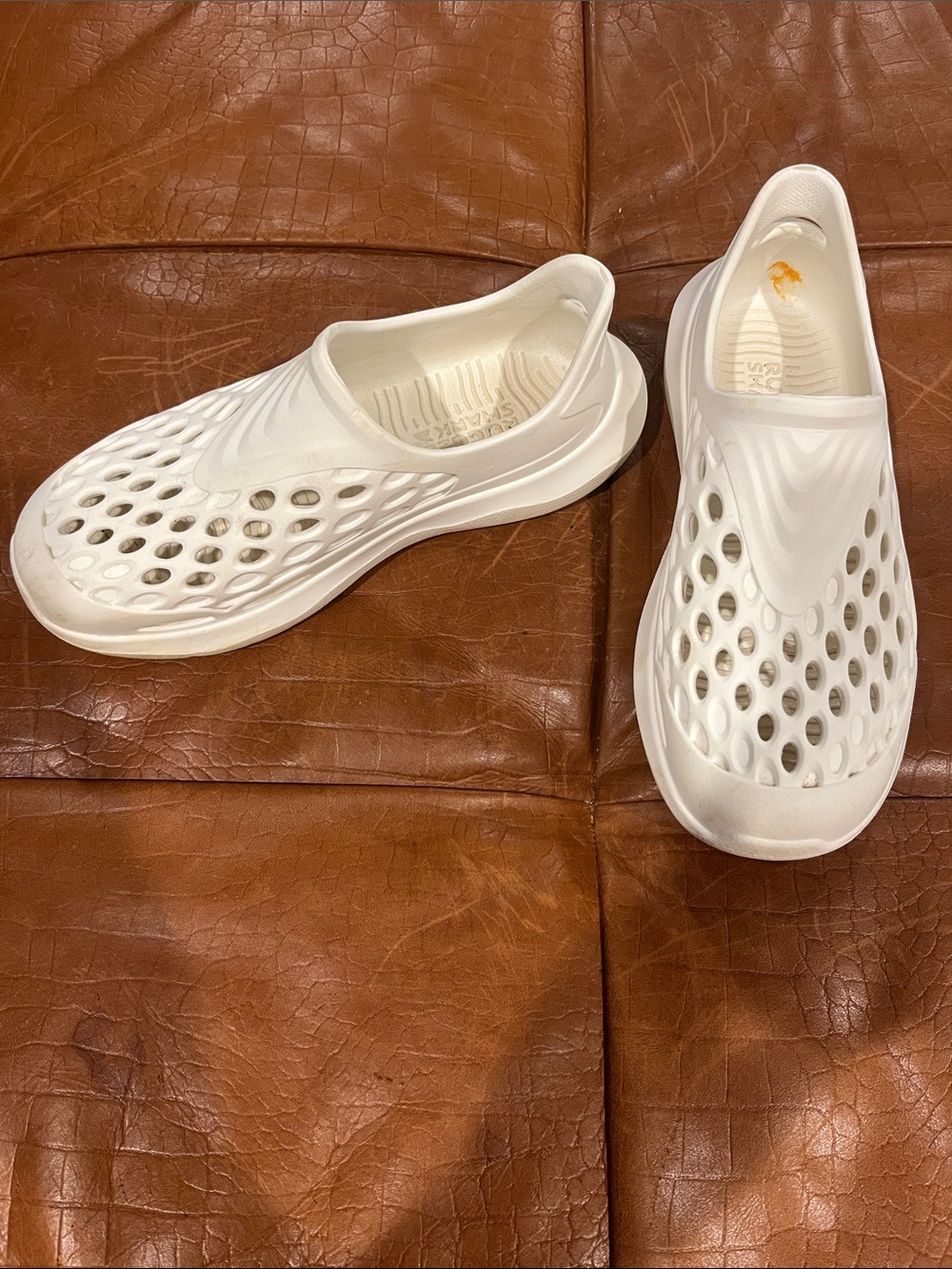 Kids White Slip-On Vent Mesh Water Shoes
